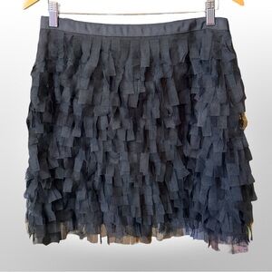 🖤 NWT LOFT Textured Ruffle Tulle Skirt | Size 4